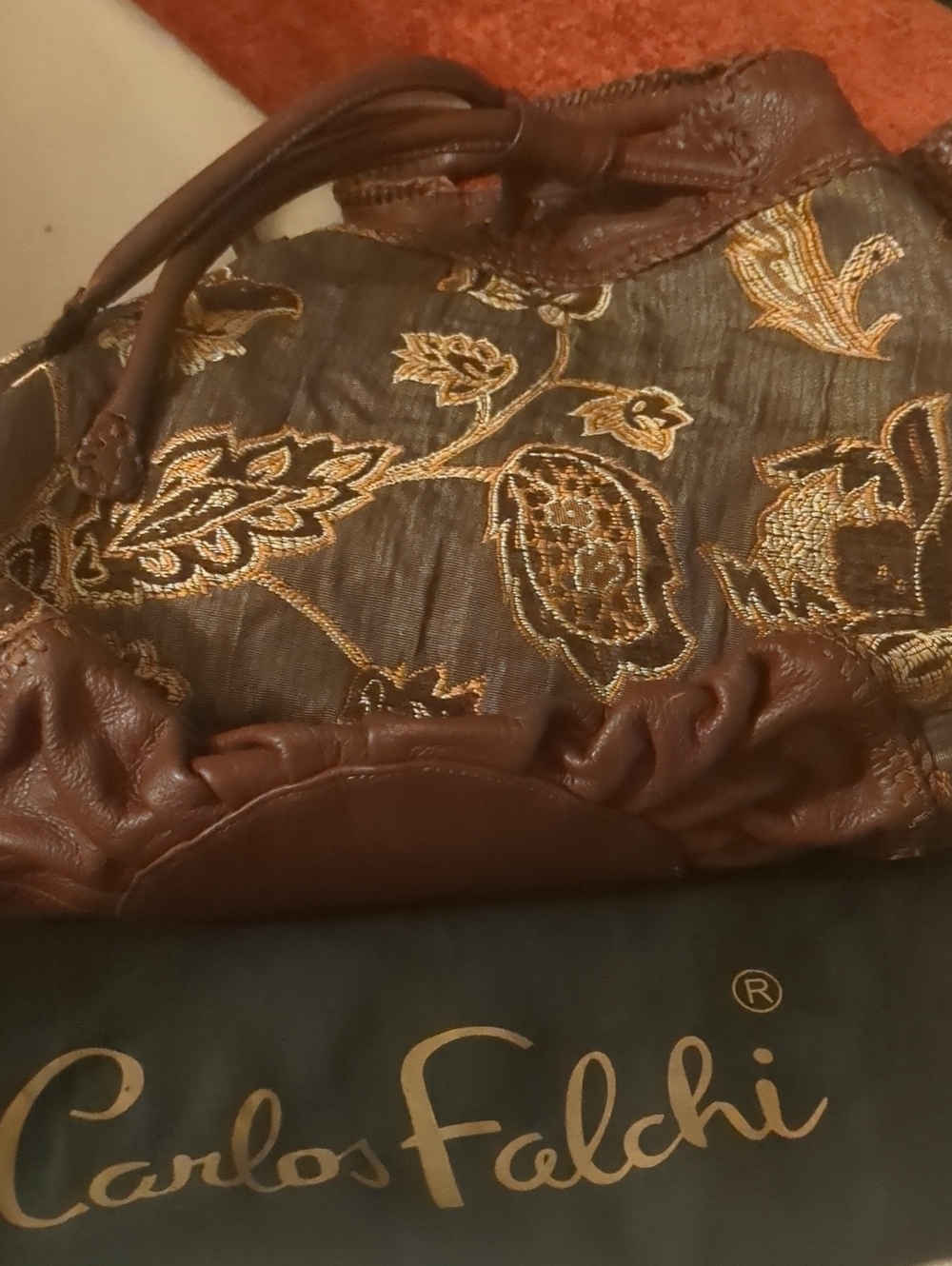 Carlos Falchi Silk Brocade Shoulder Bag